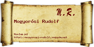 Mogyorósi Rudolf névjegykártya